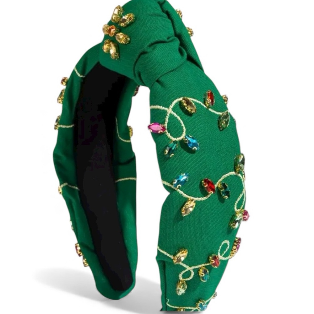 Green Christmas Lights Rhinestone Headband